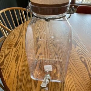 Clear Acrylic Beverage Dispenser with Cork Lid